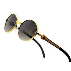 Sunglasses Gold Frame with Black Accent Designer Style Men's Fashion Hip Hop New
